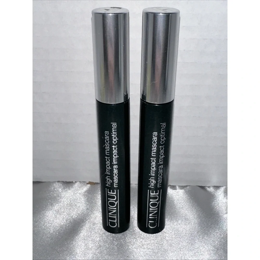 2X CLINIQUE HIGH IMPACT MASCARA .28 OZ 7 ML FULL SIZE‎ 01 BLACK LOT OF 2 SET